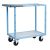Servante mécano-soudée 2 plateaux mélaminé, 850 x 500 mm, roues CC, 250 kg