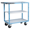 Servante mécano-soudée 3 plateaux mélaminé, 850 x 500 mm, roues CC, 250 kg