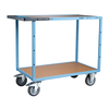 Servante mécano-soudée 2 plateaux médium, 1000 x 600 mm, roues TPE, 400 kg