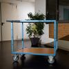 Servante mécano-soudée 2 plateaux médium, 1000 x 600 mm, roues TPE, 400 kg