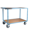 Servante mécano-soudée 2 plateaux médium, 1200 x 800 mm, roues TPE, 400 kg