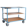 Servante mécano-soudée 3 plateaux médium, 1200 x 800 mm, roues TPE, 400 kg