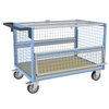 Chariot conteneur grillagé avec toit FIMM, 1200 x 800 mm, 500 kg